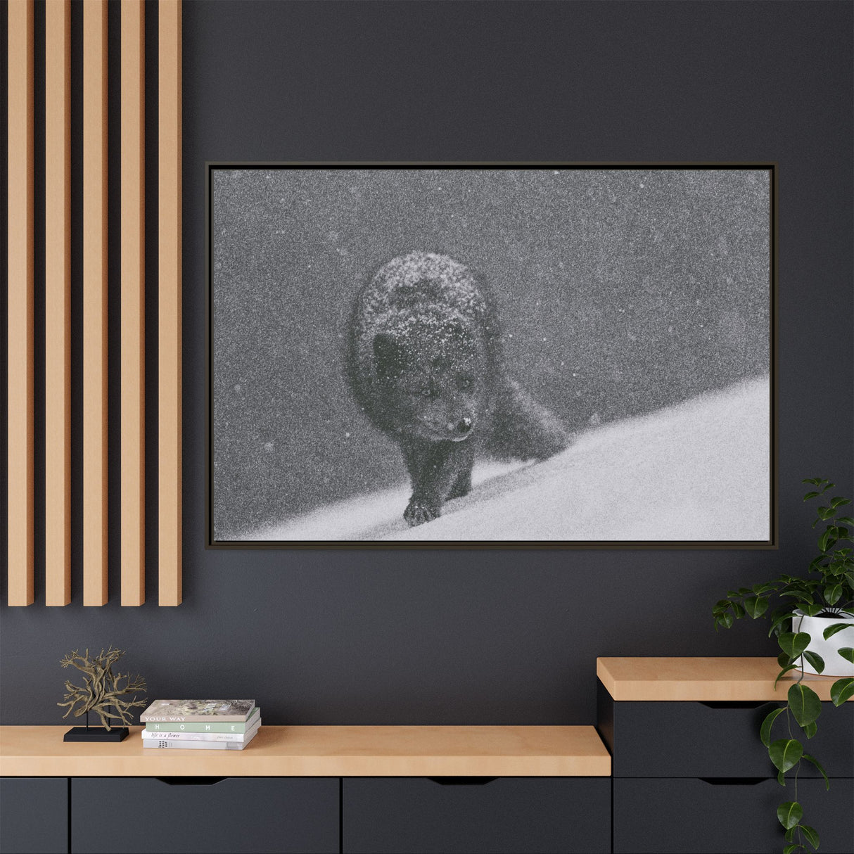 Arctic Fox in Snowfall, Quttinirpaaq National Park