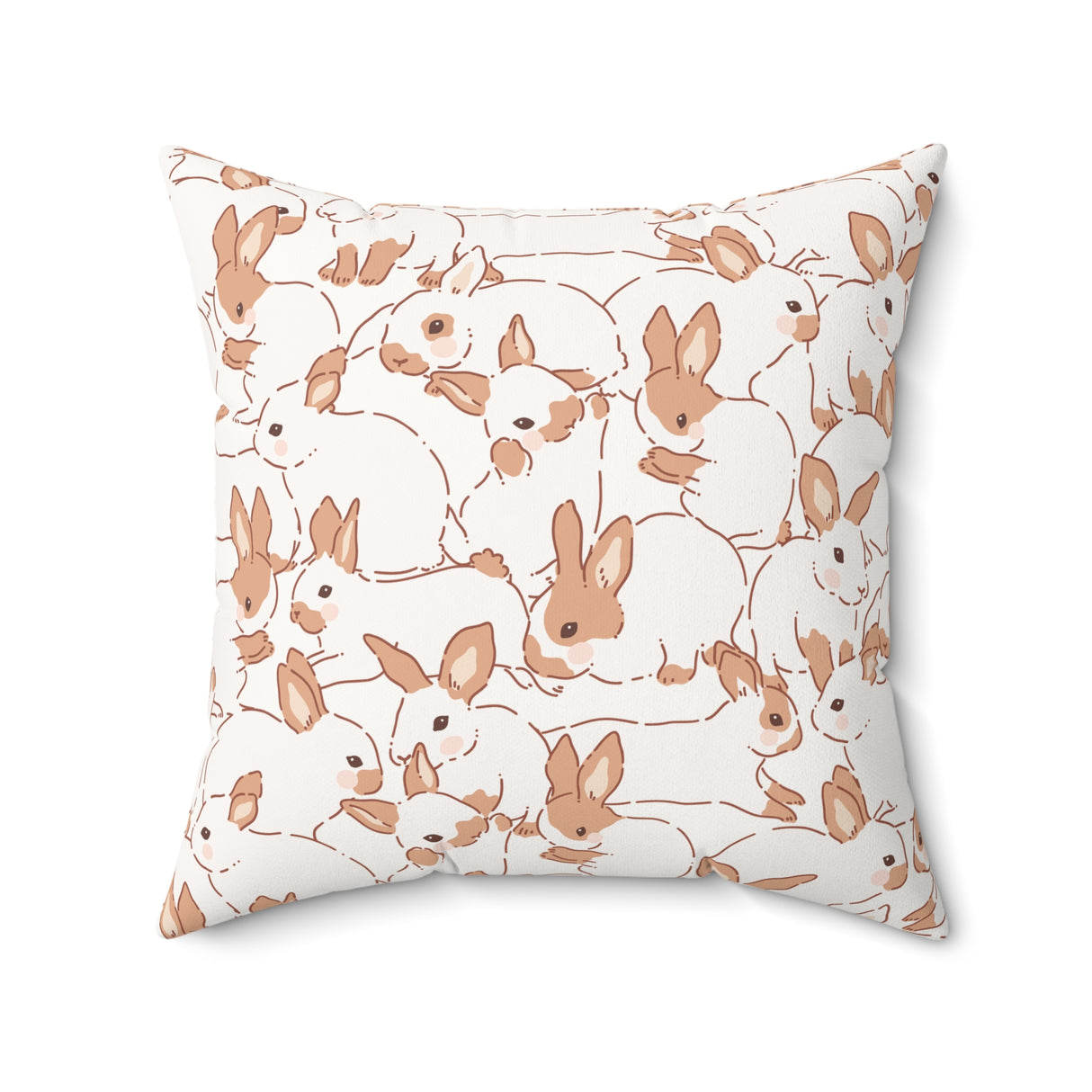 Bunny Whimsy Delight Square Pillow