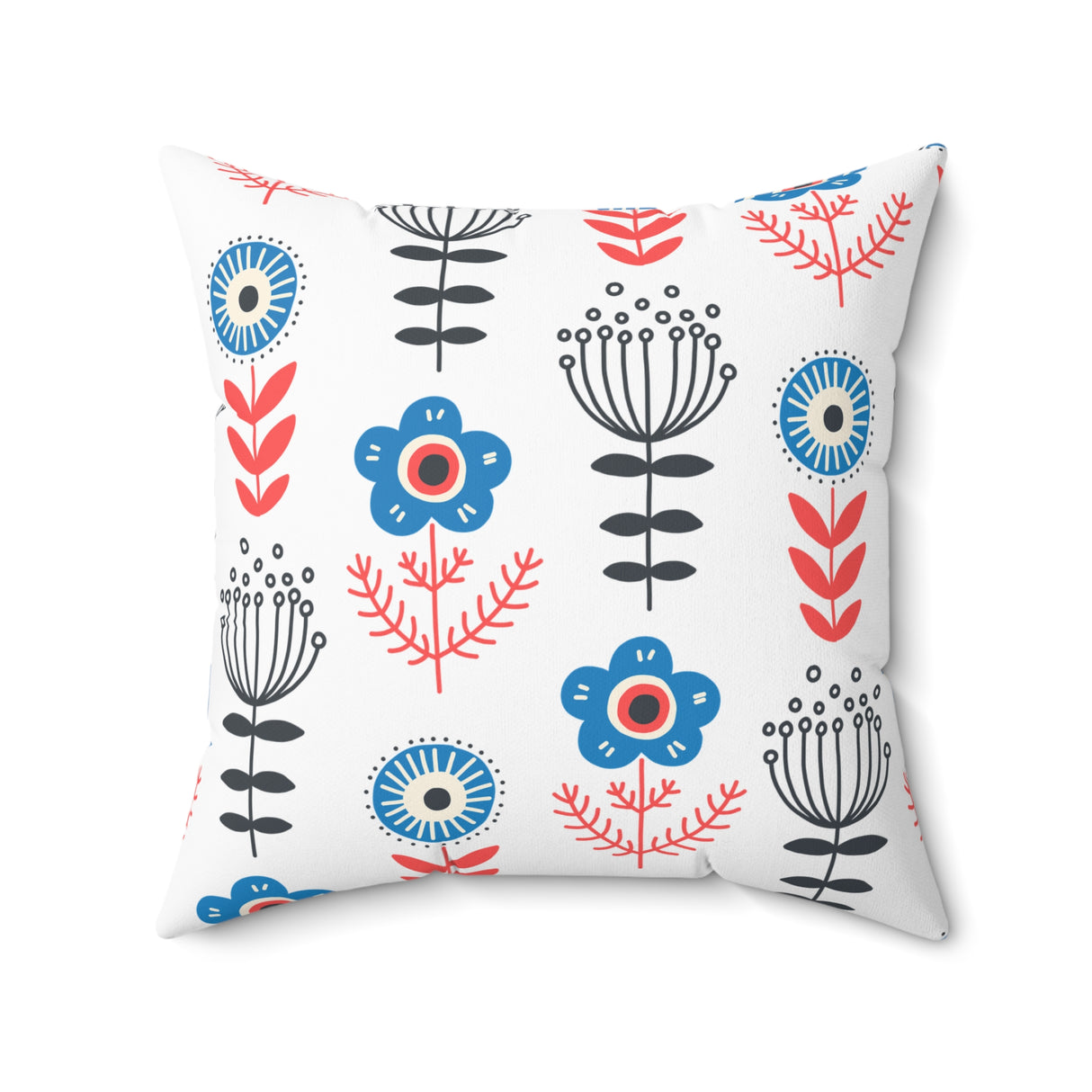 Folk Blooms Square Pillow