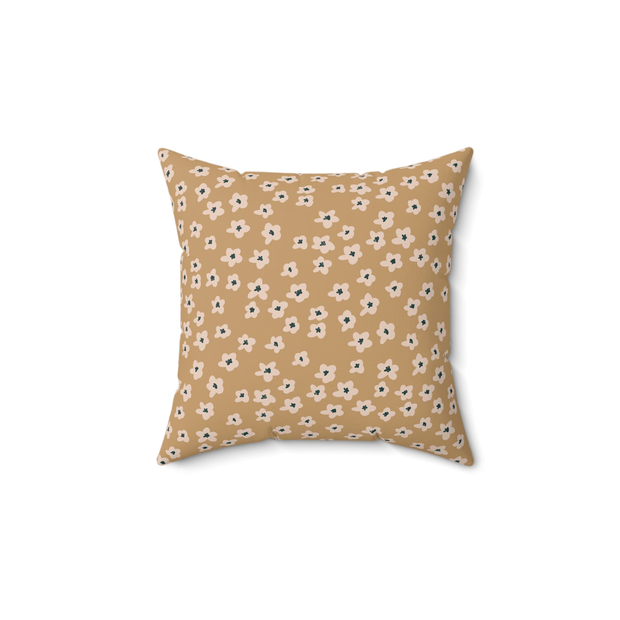 Golden Blossom Bliss Square Pillow