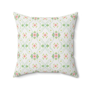 Romantic Trellis Floral Square Pillow