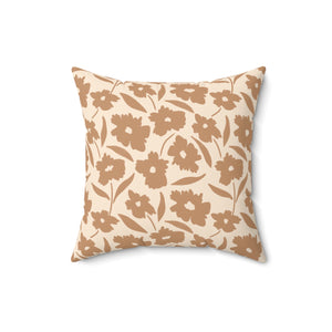 Warm Floral Meadow Square Pillow