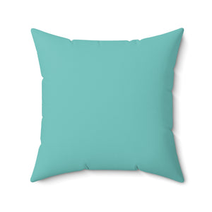 Tropical Aqua Blossoms Square Pillow