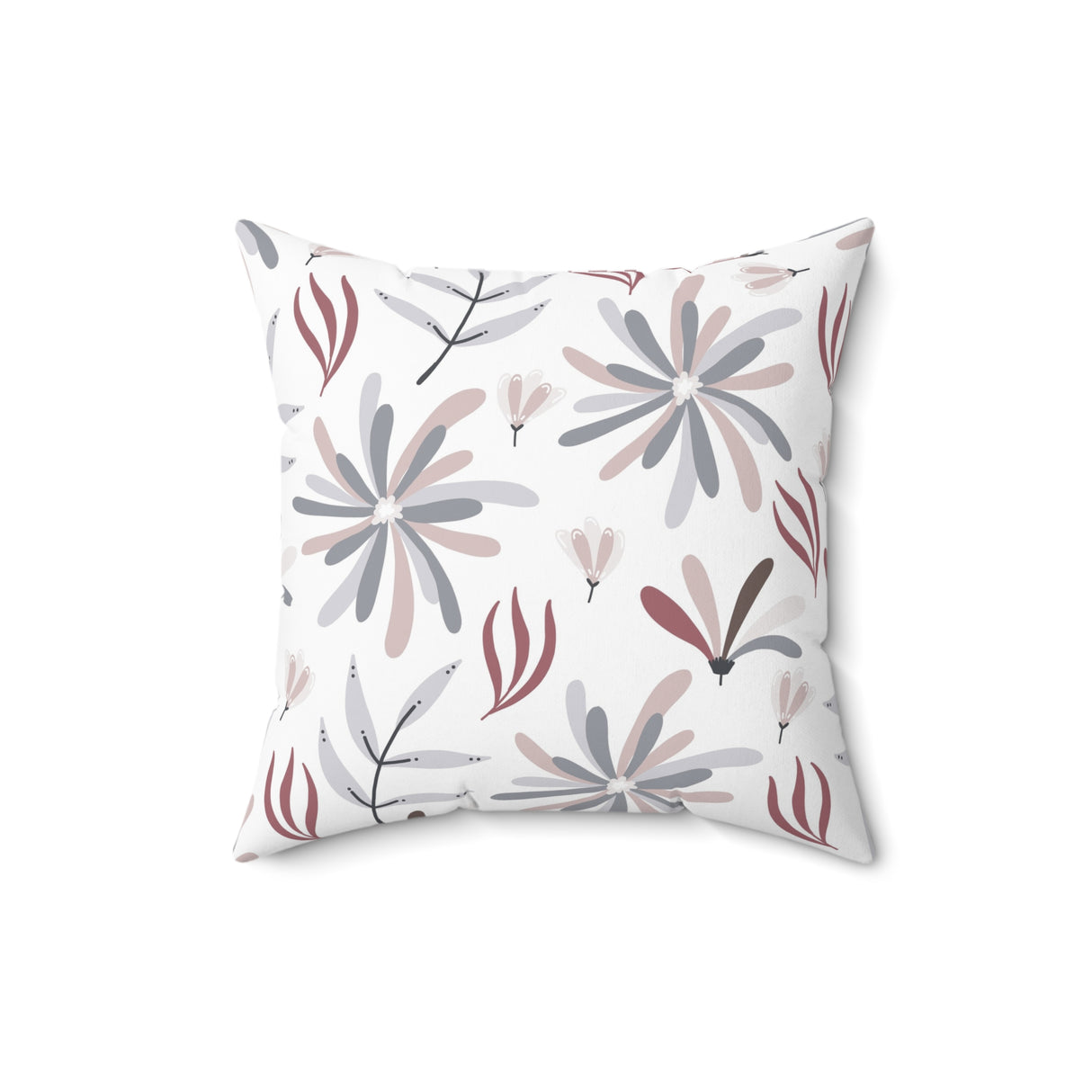 Soft Blush Flora Square Pillow