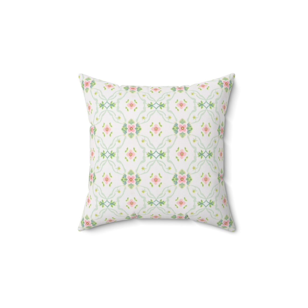 Romantic Trellis Floral Square Pillow