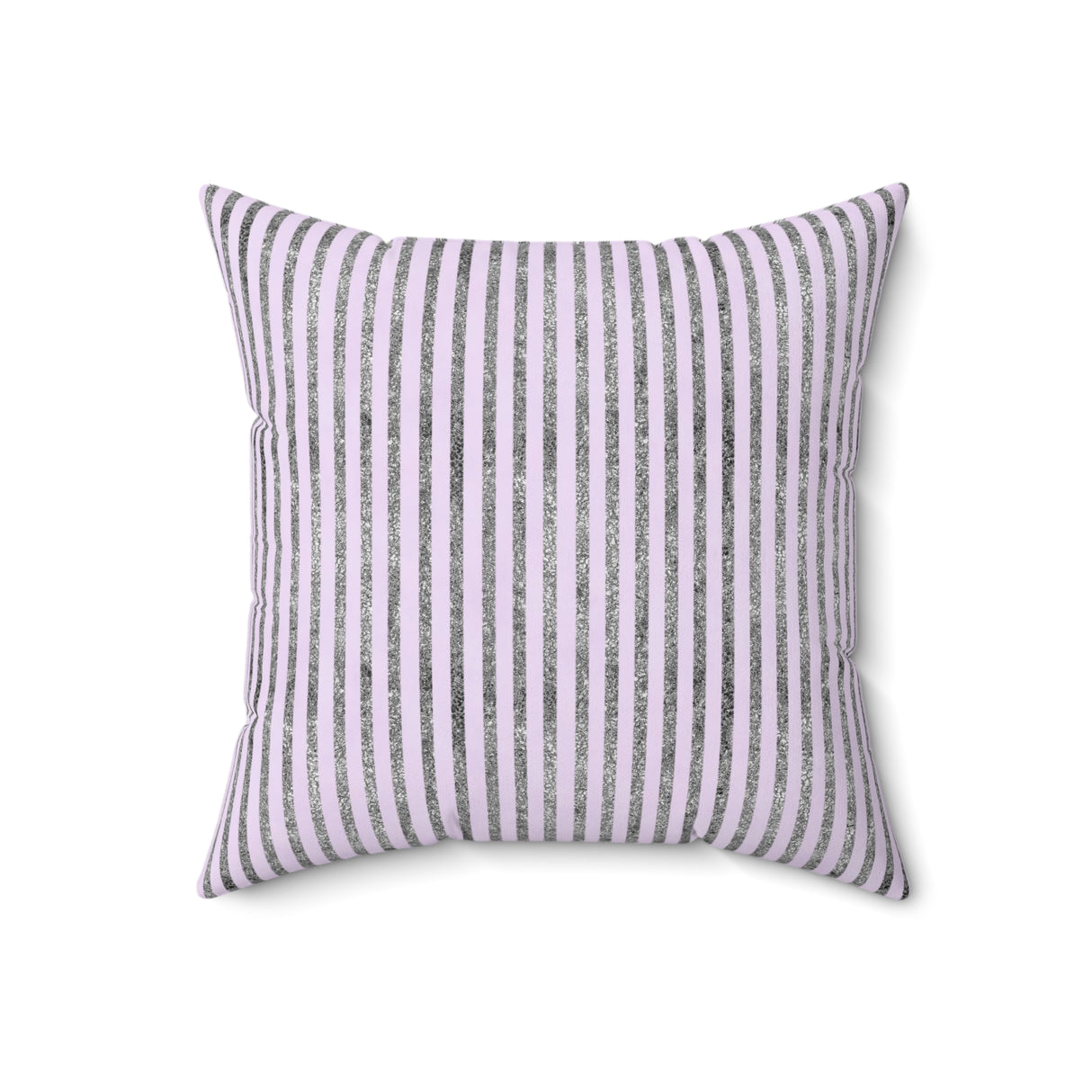 Glittering Lavender Stripes Square Pillow