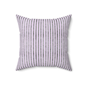 Glittering Lavender Stripes Square Pillow