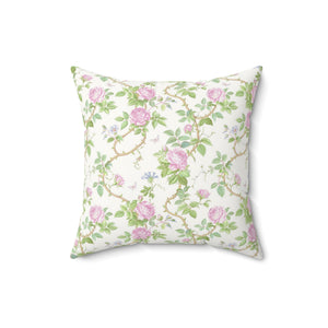 Romantic Rose Garden Square Pillow