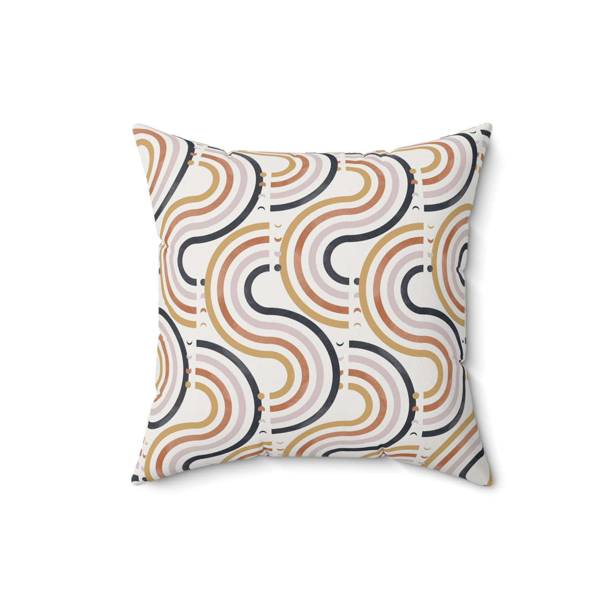 Retro Rhythm Waves Square Pillow