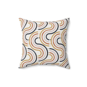 Retro Rhythm Waves Square Pillow