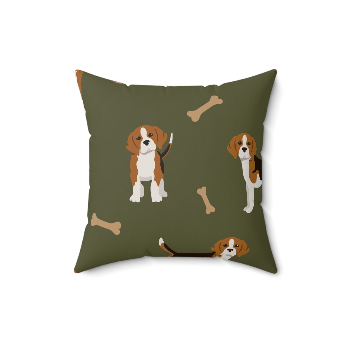 Beagle Charm Delight Square Pillow