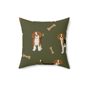 Beagle Charm Delight Square Pillow