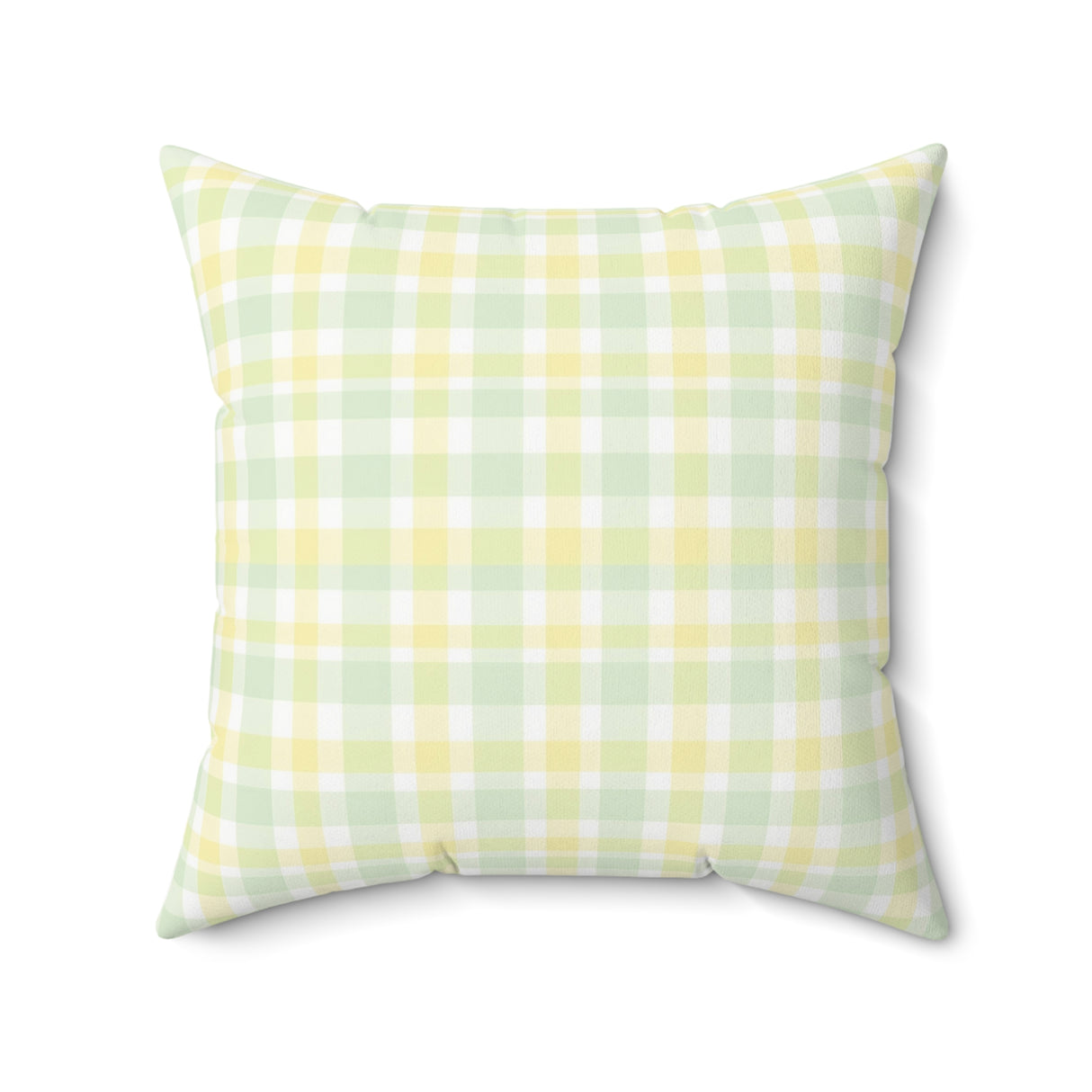 Soft Spring Plaid Square Pillow