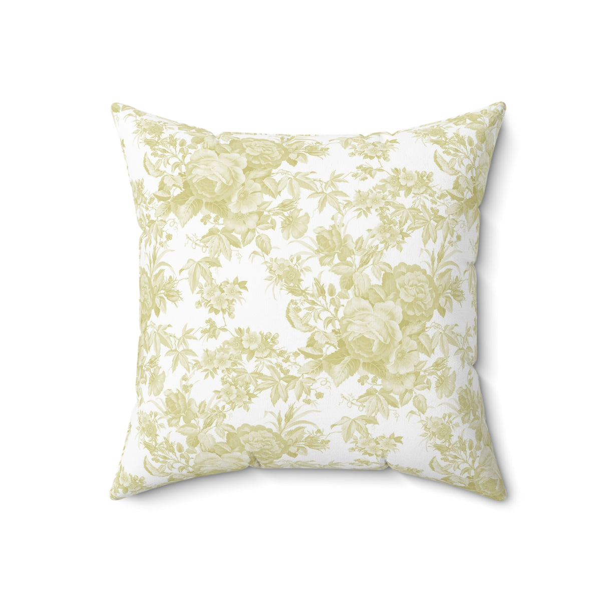 Golden Floral Elegance Square Pillow