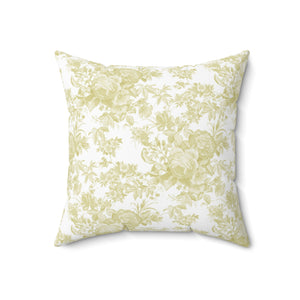 Golden Floral Elegance Square Pillow