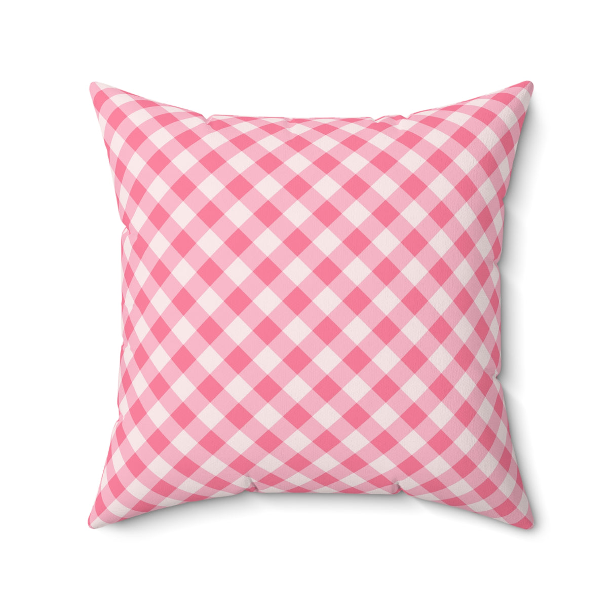 Pink Gingham Charm Square Pillow