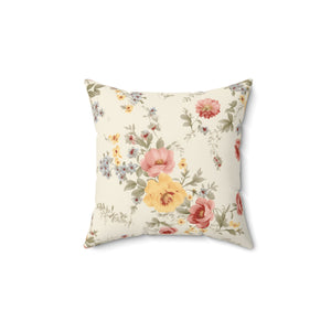 Cottage Wildflowers Square Pillow