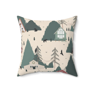 Rustic Forest Retreat Square Pillow