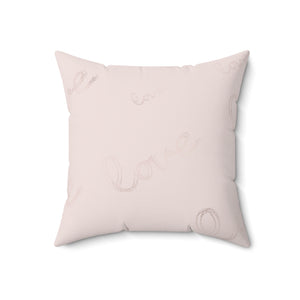 Subtle Love Script Square Pillow