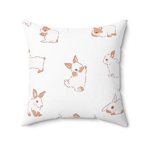 Midnight Bunny Whimsy Square Pillow