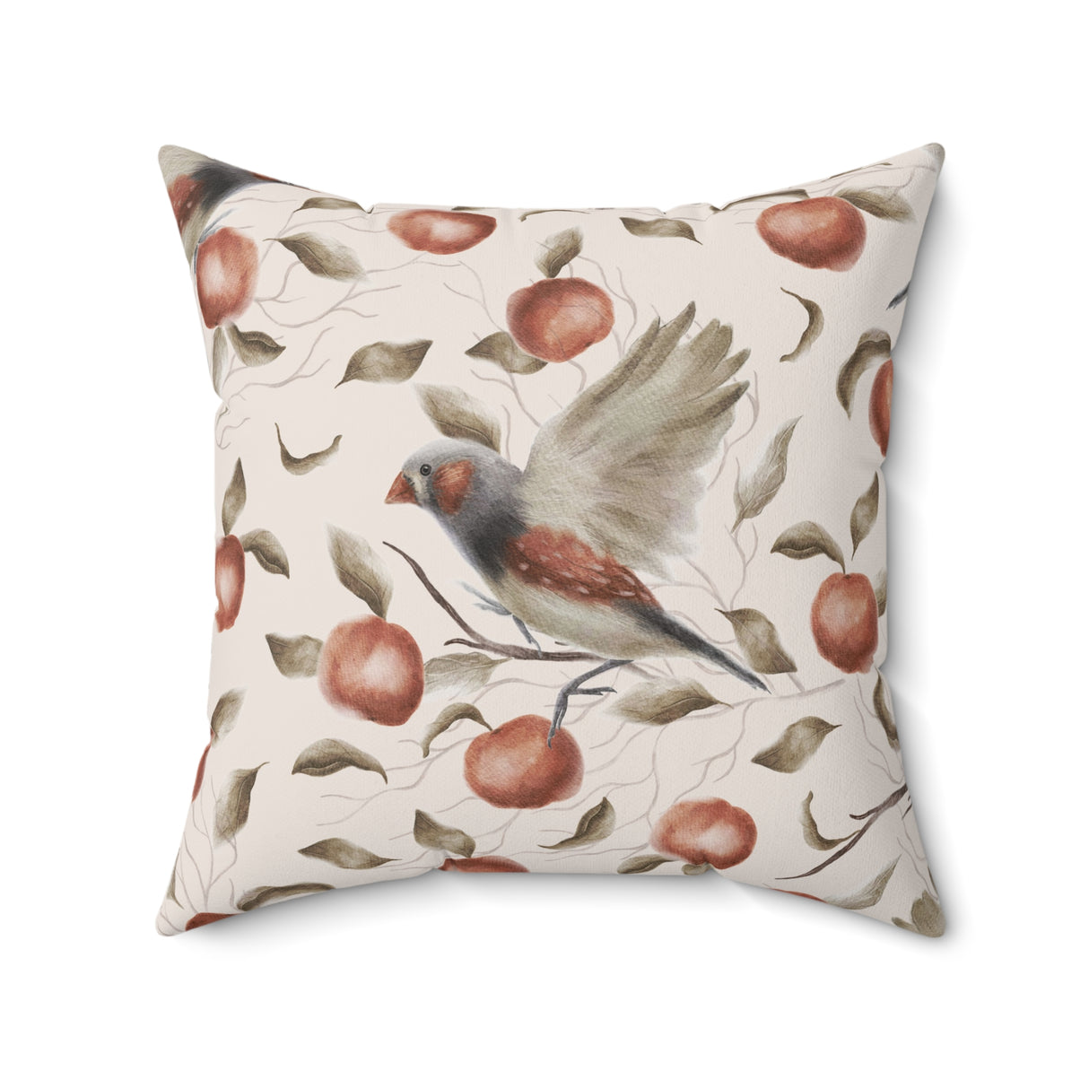 Autumn Songbirds Square Pillow