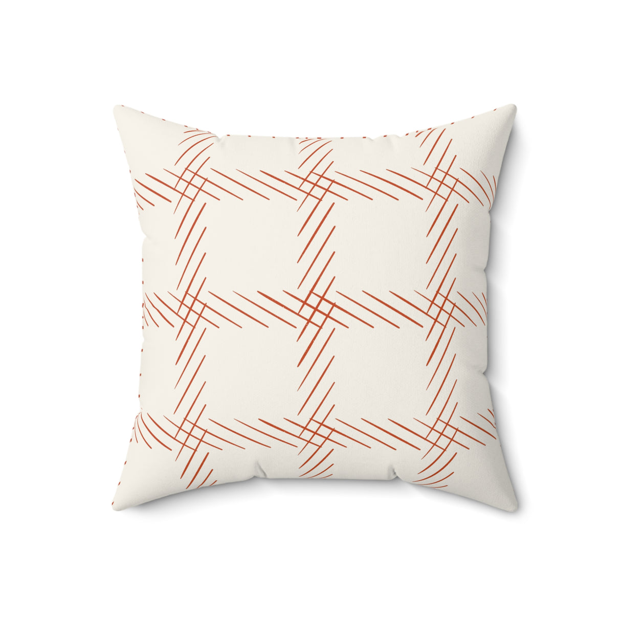 Modern Linear Rust Square Pillow