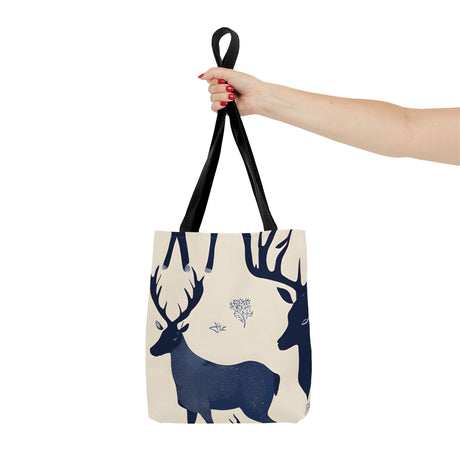 Indigo Antler Elegance Tote Bag - Tranquil Deer Collection