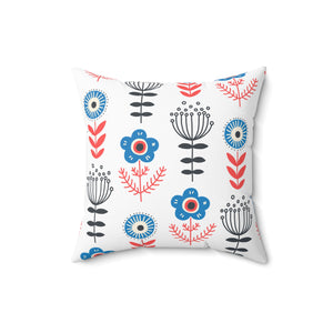 Folk Blooms Square Pillow