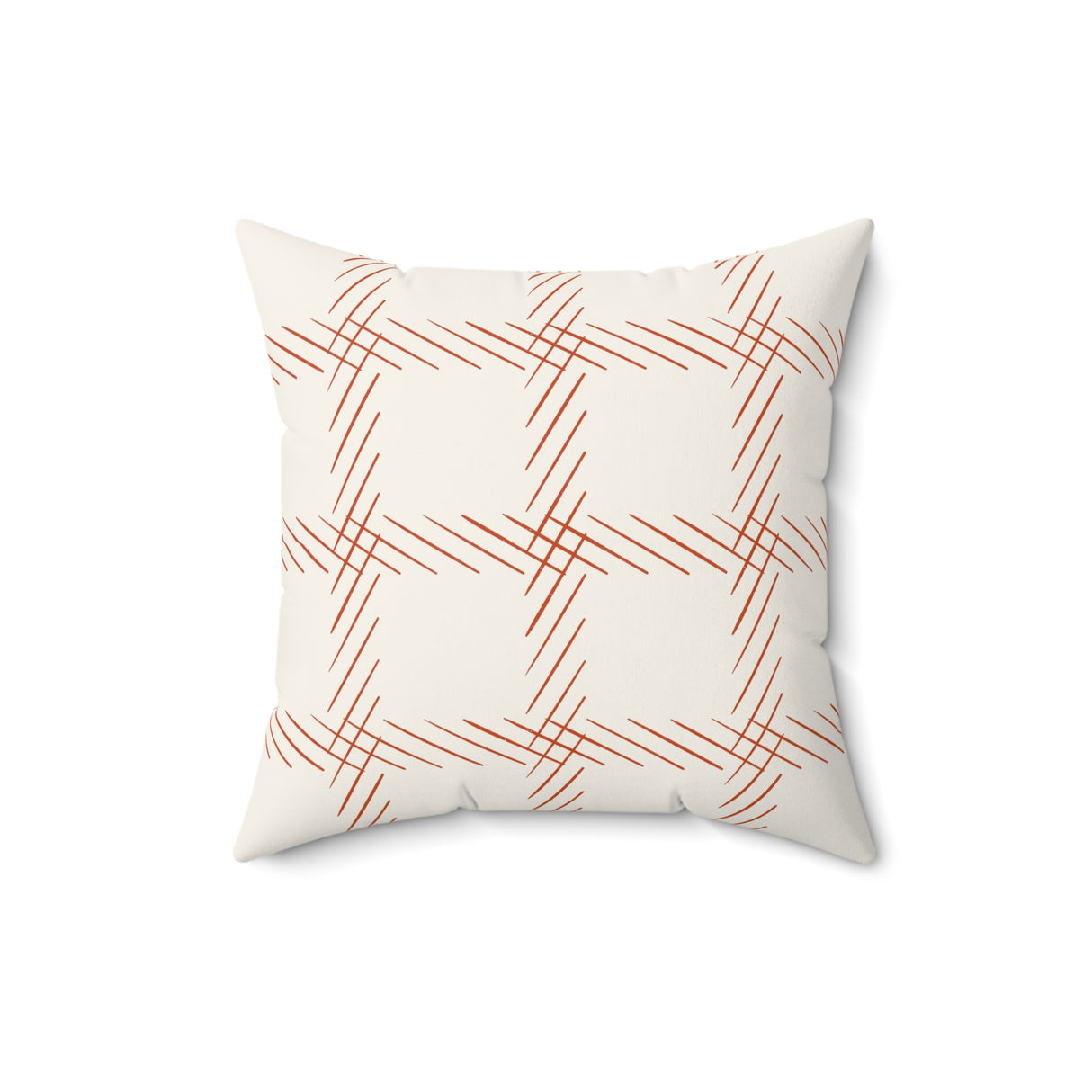 Modern Linear Rust Square Pillow