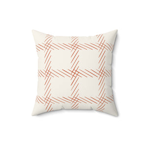 Modern Linear Rust Square Pillow