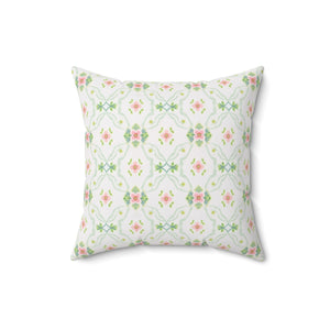 Garden Trellis Elegance Faux Suede Square Pillow