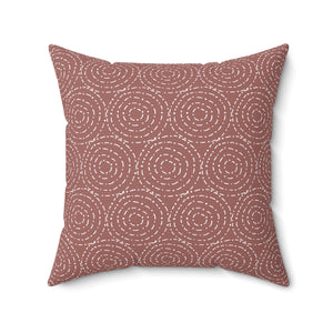 Hand-Stitched Circle Square Pillow