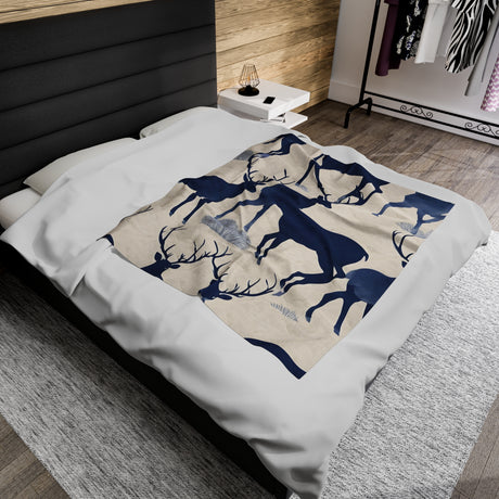 Serene Deer Velveteen Plush Blanket - Tranquil Deer Collection