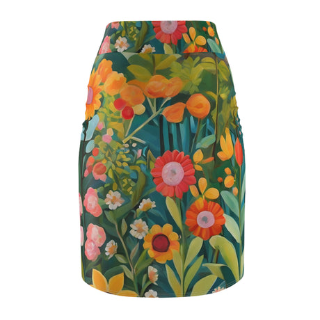 Boho Garden Fantasy Pencil Skirt - Boho Garden Serenity Collection