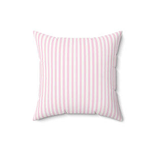 Blush Pinstripe Elegance Square Pillow