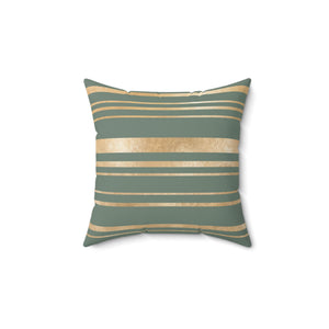 Elegant Gold Stripe Square Pillow