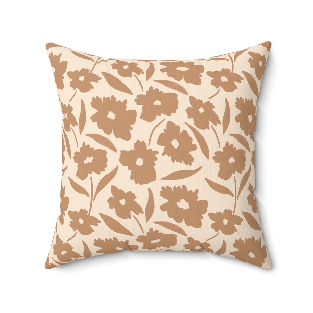 Warm Floral Meadow Square Pillow