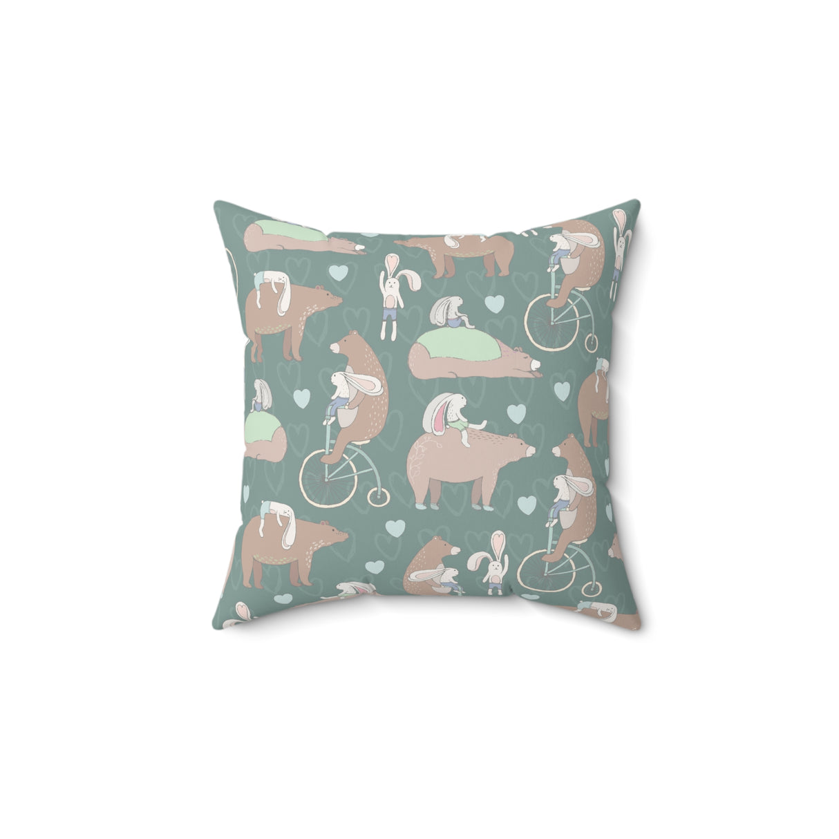 Whimsical Forest Friends Square Pillow