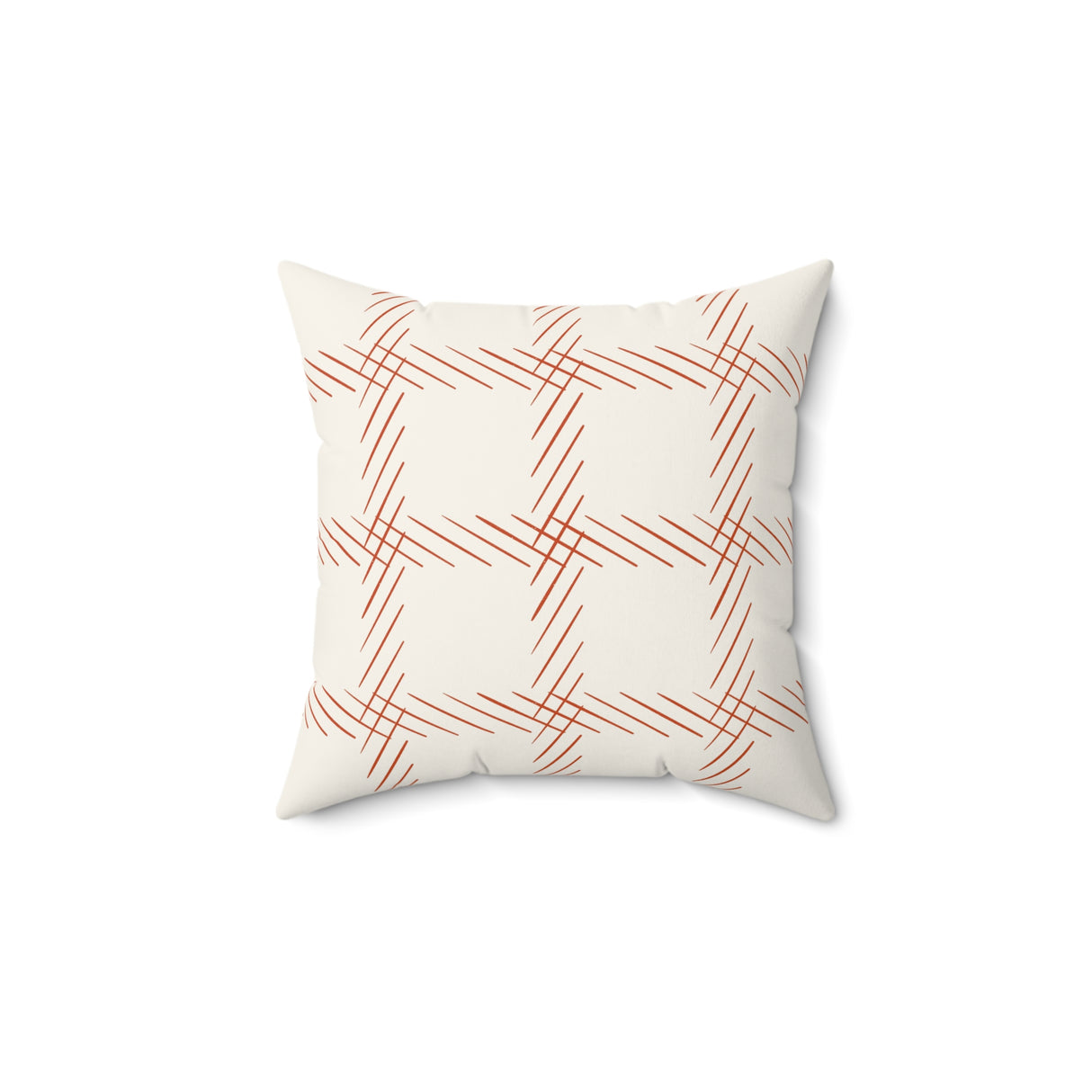 Modern Linear Rust Square Pillow