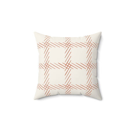 Modern Linear Rust Square Pillow