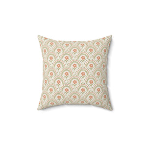 Retro Terracotta Scallop Square Pillow