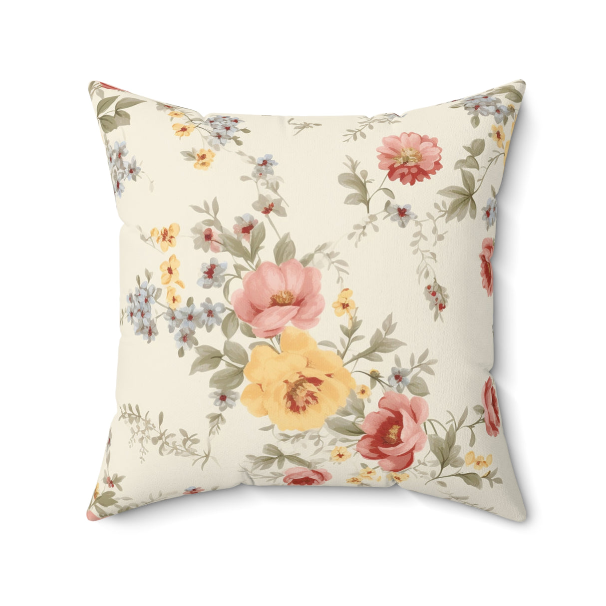 Cottage Wildflowers Square Pillow