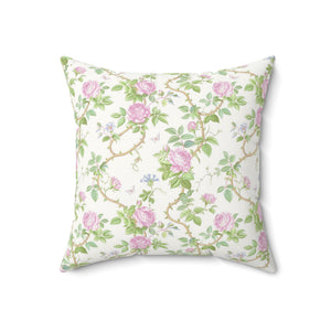 Romantic Rose Garden Square Pillow