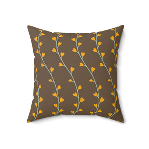 Golden Vine Elegance Square Pillow