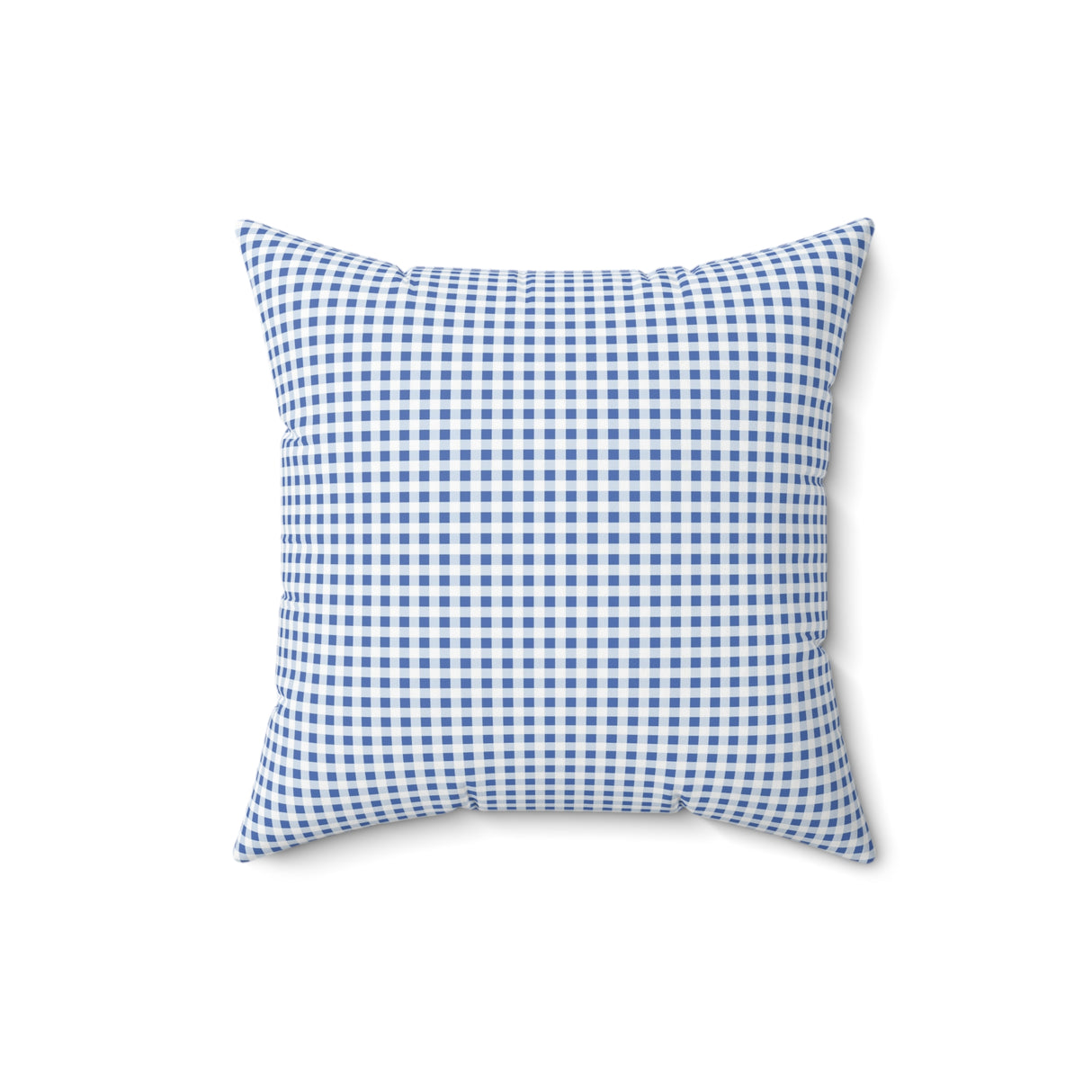 Classic Blue Gingham Square Pillow