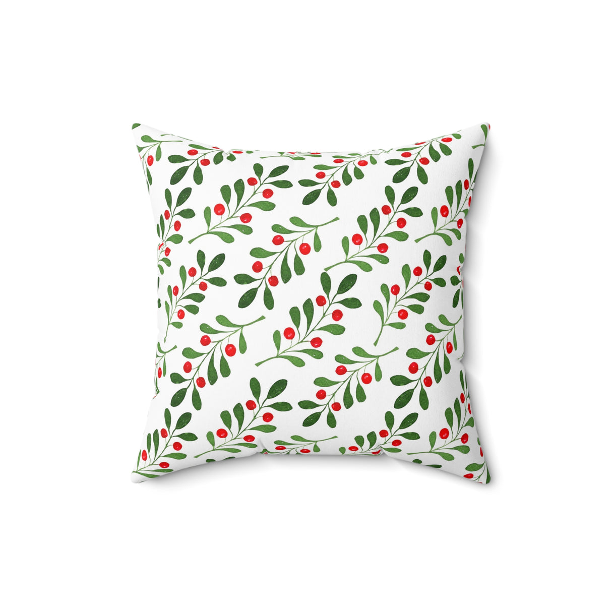 Festive Mistletoe Charm Square Pillow