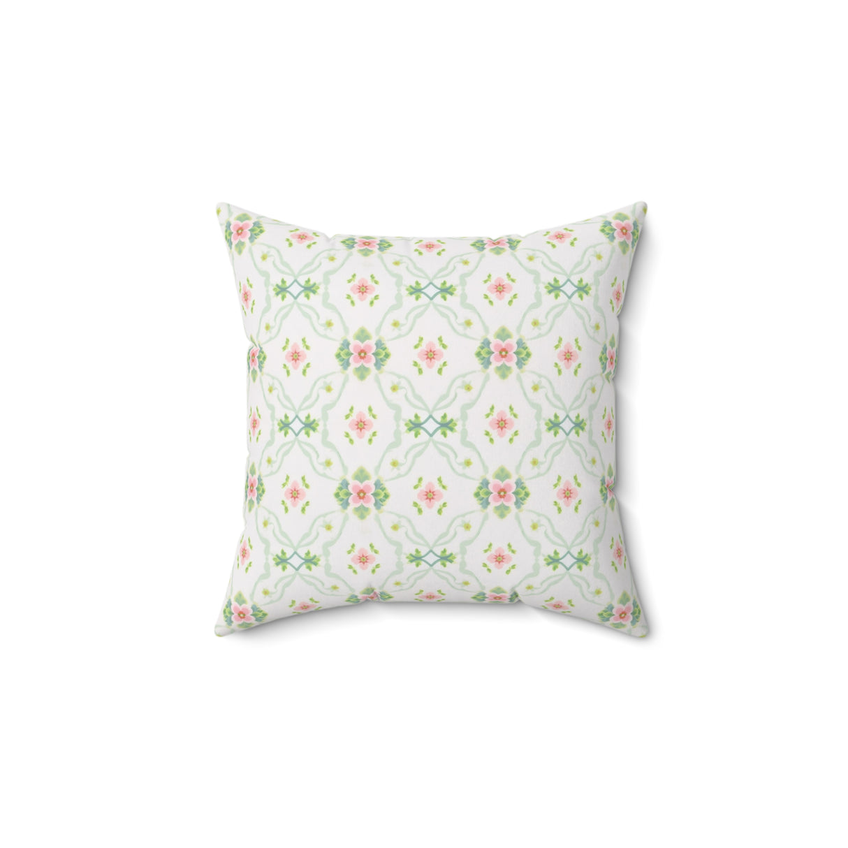 Romantic Trellis Floral Square Pillow