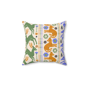 Folk Art Harmony Square Pillow