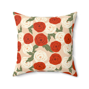 Rustic Rose Garden Square Pillow