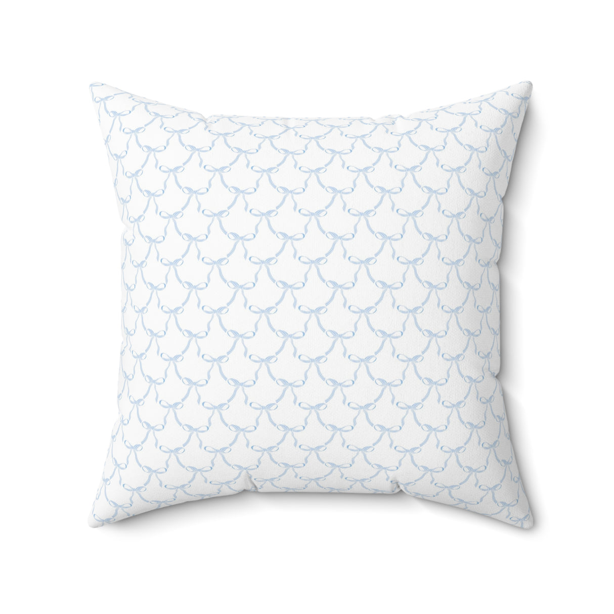 Preppy Blue Bow Square Pillow